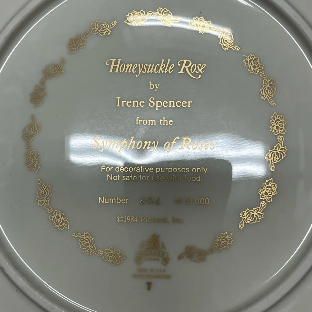 - PICKARD Symphony of Roses full set collector plates by Irene Spencer